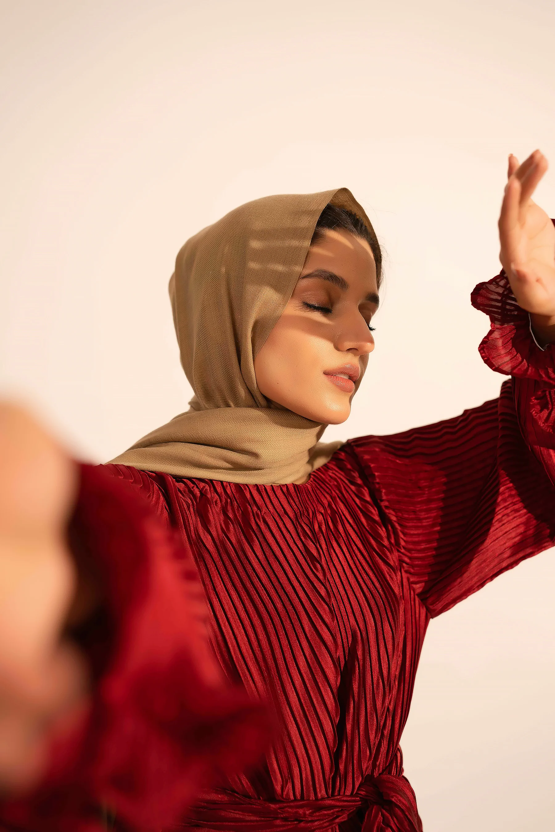 Premium Winter Hijab - Beige - Image 3