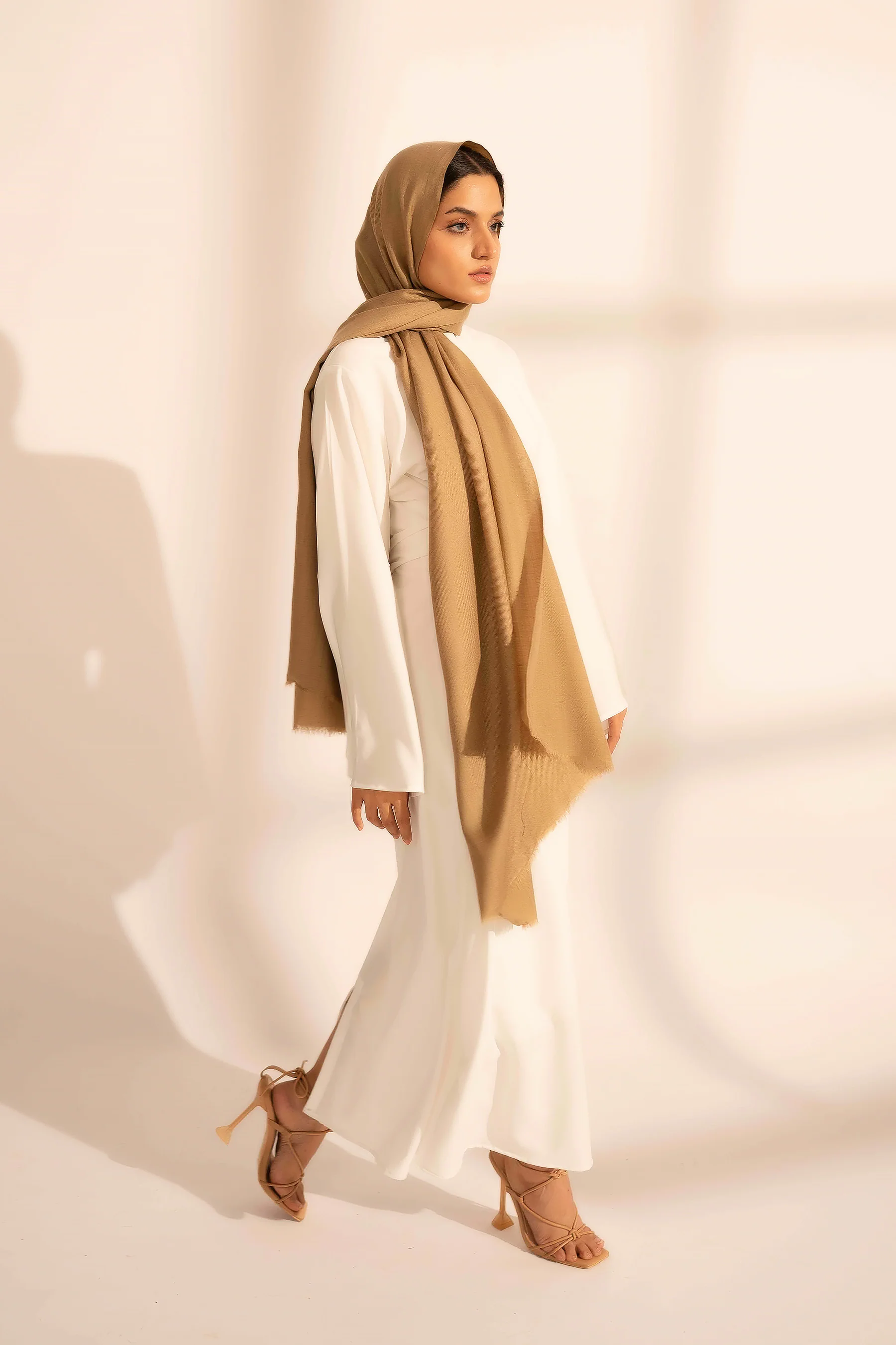 Premium Winter Hijab - Beige - Image 4